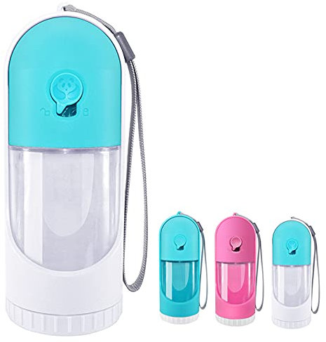Bouteille Chien D'eau Bouteille Portable Pet Distributeur D'eau Avec Filtre, Gourde Voyage Chien Chat Abreuvoir Cup, Épreuve Boisson Fuite Petite Bouteille De Chat Chiot Gamelle Pour Extérieur ,Blanc