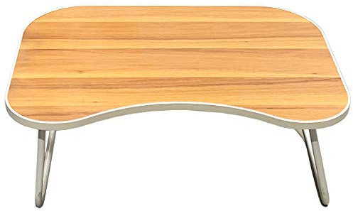Acan Bandeja de Cama Plegable multifunción de Madera con Soporte Metal 60 x 40 x 25 cm, Mesa Cama Desayuno