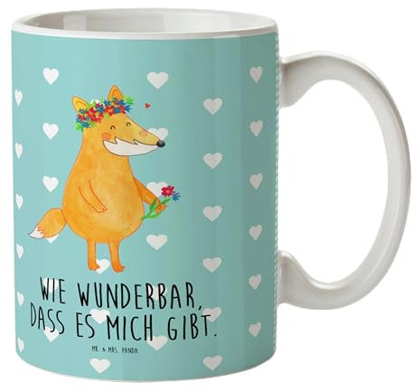 Mr. & Mrs. Panda Kindertasse Fuchs Blumen - Geschenk, Bruchsicher, Selbstbewusst, Ich, Kindergeburtstag, Trinklernbecher Personalisiert, Boho, Freundin, Kinderbecher