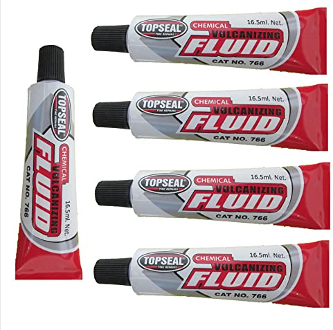 Fast Drying Vulcanizing Cement Fluid Tyre Repair Glue 16.5ml Tubes x 5 Topseal