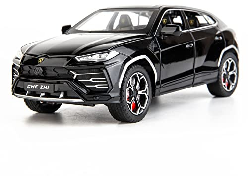 BDTCTK 1:24 Lambo Urus Car Model, Diecast Pull Back Car Toy car, Doors Open, Light and Sound, Boys Toys Kids Adults Gifts Black