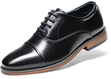 Bruno Marc SchnüRhalbschuhe Jungen Anzugschuhe Derby Oxford Hochzeit Schuhe Festliche Kinderschuhe für Hochzeitsfeier und Kommunion,Size 37,Schwarz,SBOX2328K-E