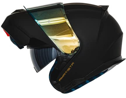 HAX Amatista Modular Flip-Up Dual Visor Motorcycle Helmet - DOT/ECE Approved, Lightweight, Comfortable, and Stylish Helmet for Men and Women (Matte Black XXL)