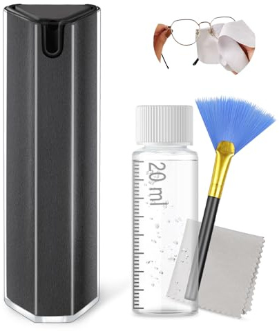 JiaTeums Display Cleaner Auto – Skärmrengörare Spray – Triangulär skärmrengörare Mist för LCD TV-skärm pekskärm 18 ml 20 ml vätska (grå)
