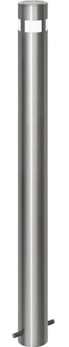 kaiserkraft | Edelstahl-Sperrpfosten | Ø 102 mm | mit Solar-Leuchtkopf | zum Einbetonieren | feststehend