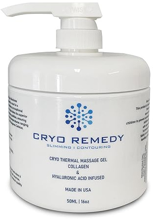 Cryo Preparation Conductive Gel with Hyaluronic Acid and Plant based Collagen for use with RF Facial Firming, Cryo Laser Hair Removal, Reducing Cellulite, Toning and Slimming Machines - 16oz 500ml