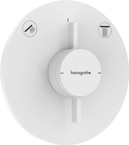 hansgrohe DuoTurn S - Duscharmatur Unterputz für 2 Verbraucher, Mischbatterie Dusche rund, Einhebelmischer für iBox universal 2, Mattweiß