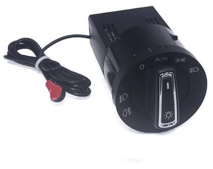 NEPHEW Scheinwerferschalter Kompatibel Mit VW Für Amarok Für Beetle 1999–2010 2010 Auto-Scheinwerfer-Dimmerschalter Instrumententafel-Dimmer Mit Lichtsensormodul 1C0941531A 1U0941531D
