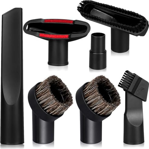 Staubsauger Aufsatz, 7-teiliges Polsterdüse 32-35mm Staubsauger Düsen Aufsätze Einschließlich Langem Flachsaugkopf Zwei-in-Eins-Flachsaugkopf Universal Vakuum Aufsätze Reinigungs-Set