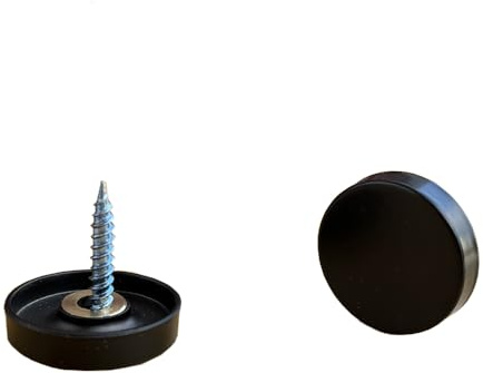 4 Piece Dia 25mm/1 Inch Matte Black Decorative Screw Covers Caps, 304 Stainless Steel Exposed Screw Head Covers with Washers for Furniture Indoor Outdoor Use, Mirror Screws Covers