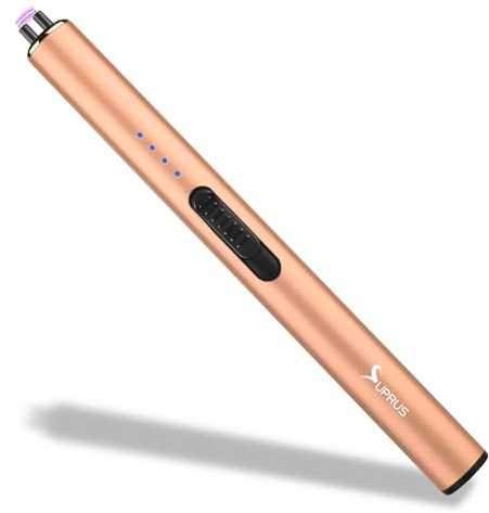 SUPRUS Elektrisches Feuerzeug Winddicht Flammenloses USB-C Arc Wiederaufladbares Feuerzeug mit Sicherheitsschloss