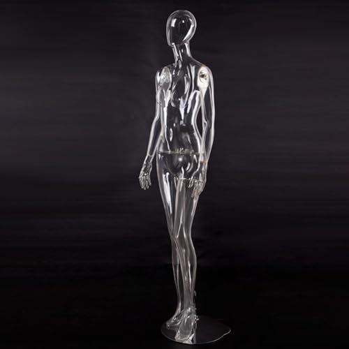 Manichino Manichino Trasparente a Corpo Intero Femminile, Forma di Vestito Flessibile e Staccabile in Plastica Trasparente per La Vendita di Vestiti, Manichino Manichino Biancheria Intima, Alto 188 cm