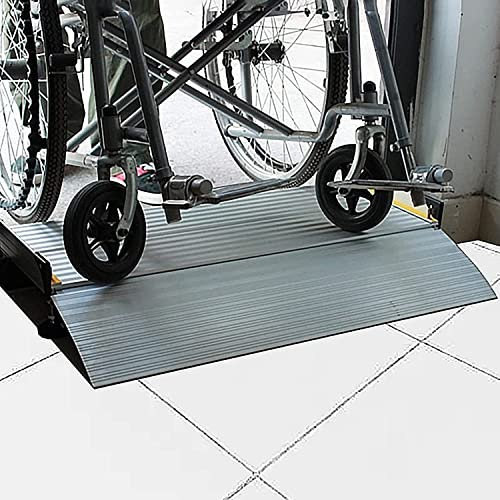 Rollstuhlrampe Schwellenrampe Aluminium-Rollstuhlrampe 29 Zoll breite Überbrückungsrampe für den Hauseingang Scooter-Rampe Tragbare Bordsteinrampen rutschfest