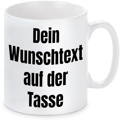 Tasse mit deinem Wunschtext | bis zu 6 Zeilen Schriftart und Schriftfarbe wählbar | Tasse 300ml zum selbst gestalten | Spülmaschinenfest | hochwertiger Druck mit Wunschtext auf Vorder- und Rückseite