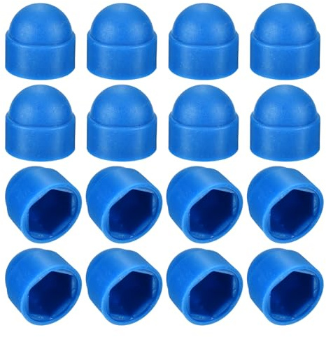 QUARKZMAN 50 Stück Sechskantmutterabdeckung, M10 Blaue Kunststoff-Dommutternschutzkappe Mutternabdeckung Schraubenkappen Abdeckkappen für Schrauben, Bolzen