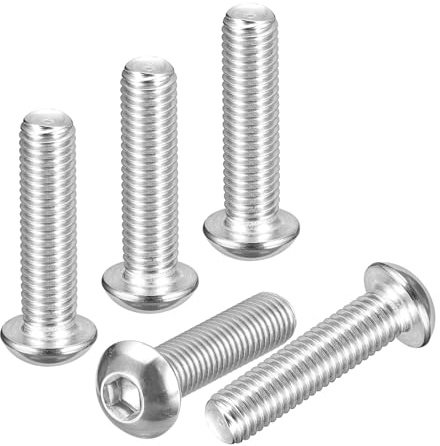 DTGN M10-1.5x40mm Linsenkopfschrauben mit Innensechskant - 5er Pack - Gut für Rennrad, Mountainbike, Auto, Motorrad - 304 Edelstahl weiß lackiert - Sechskant-Antriebsbefestigungen