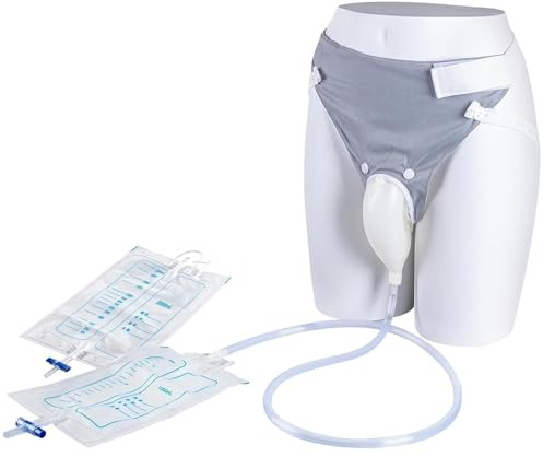 AQUASHIELDING Cathéters de Sac de Collecte d'urine pour Hommes, réutilisables, Portables, Drainage urinaire avec 2 systèmes de Sacs de cathéter d'urine