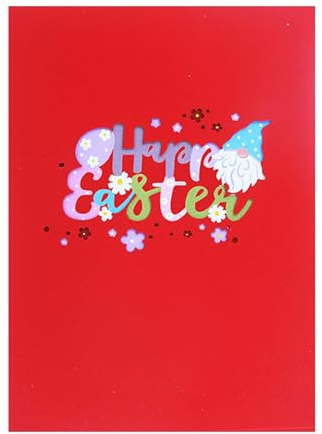 Biglietto di Pasqua - Biglietto di auguri pop-up coniglietto stampato a colori con buste | Biglietto di Pasqua felice per celebrazioni, biglietti natalizi decorativi in pa