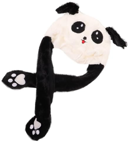 BESTonZON 1stück Leuchtender Panda Plush Hut Mit Beweglichen Ohren Für Karneval Und Festivals Niedliche Mütze Für Erwachsene Und Witziges Accessoire Mit Licht Und Weichem Material