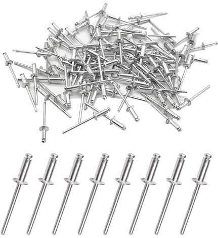 TUKEVA 100 Stück 4x10mm Dichtungsniet mit rundem Kopf Verschlussniet Blindniet Niet Geeignet für Industrie Metall Holz Kunststoff (4 x 10mm)