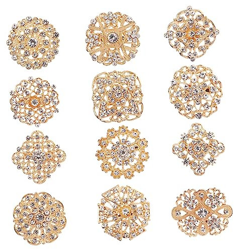 BESPORTBLE 12stücke Klare Strass Brosche Pin Aus Legierung Für Bouquet Liefert Hochzeitseinladungen Und Haarspangen