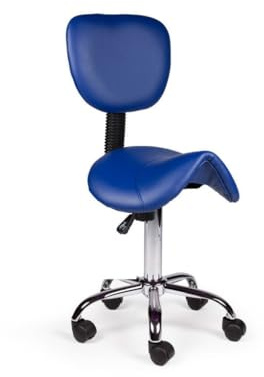Dromerio Ergonomisch Sattelhocker Blau Mit Lehne Auf Räder