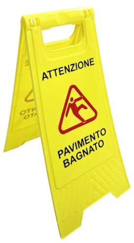 Warnschild mit Aufschrift Caution Wet Floor, englischer Text Caution Wet, 60 x 29 cm, Gelb