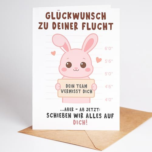 Lovely Cards - Premium Abschiedskarte mit Umschlag – DIN A6 Grußkarte zum Abschied für Kollegen, Kolleginnen, Freunde – Karte Jobwechsel, Abschied Mann & Frau – Hochwertige Glückwunschkarte