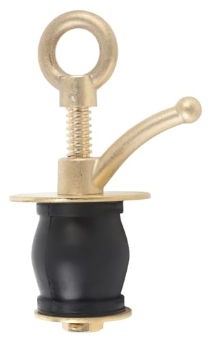 Cerlyiont Bootsabflussstopp, Schnappkautschukstopfen, Bootsabflussstopfen Gummistopfen, Messinggriff Marine Twist Stecker Bootszubehör, Marine Twist Accessoires