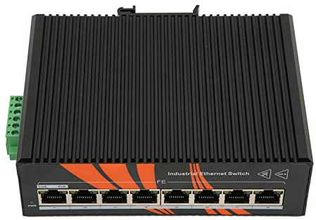 Xiuganpo Commutateurs Ethernet Industriels Commutateur Réseau Durable Non géré sur Rail DIN à 8 Ports pour Usage Industriel