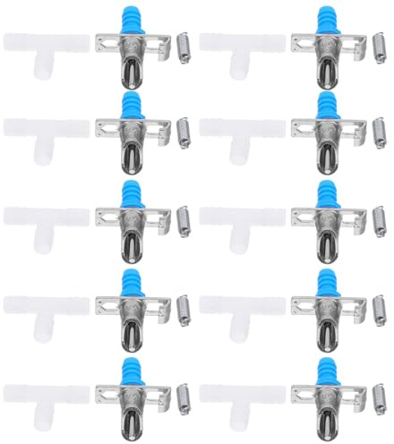 ANDRESLAD 10 Sätze Teiliges Kaninchen Tränke Stabiles Metall Nippel trinksystem Spritzwassergeschützt Langlebig Installieren Inklusive Weißem Dreiwegehahn für Kaninchenkäfige und