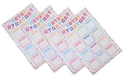HOODANCOS 4 Pezzi Poster Calendario Compleanno per Aula Lavagna Decorativa Riutilizzabile Materiale Resistente allo Sbiadimento per Scuola Supporto per Decorazioni Compleanno e Forniture