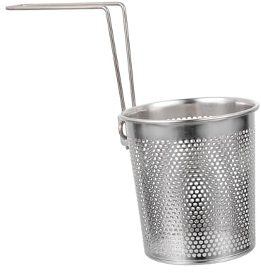 SEWACC Passoire à Pâtes en Acier Inoxydable Pliable Panier Égouttoir Profond Poignée Outil de Filtration Cuisine Cuisson Réchauffage et Égouttage des Nouilles Légumes et Boulettes