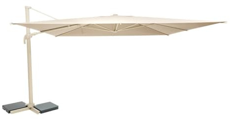 Hespéride - Parasol déporté rectangulaire inclinable melhia 4x3m argile