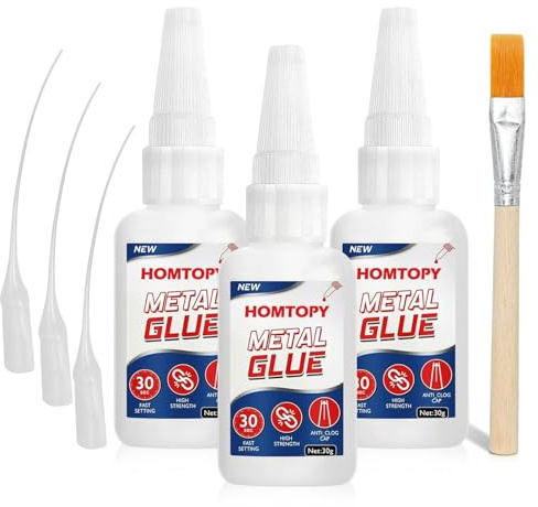 3 Pieza Pegamento Fuerte 30g Super Glue, Pegamento Instantáneo Universal para Plástico Madera Metal Vidrio Bricolaje con 1 Pincel Pequeño 9 Goteros