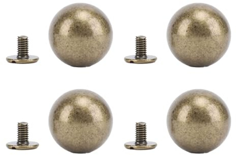 HEEPDD Juego de 50 Remaches de Perlas, Remaches de Hierro Redondos de 12mm con Patrón de Celosía, para Decoración de Sombreros y Bolsos de Ropa Artesanal de Cuero (Bronce)