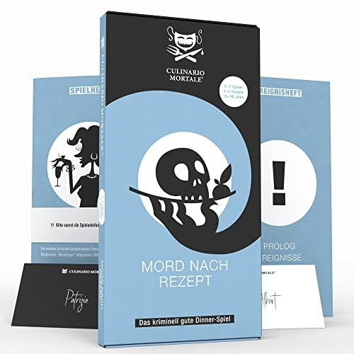CULINARIO MORTALE® – Mord nach Rezept - Krimidinner für Zuhause für 5 bis 7 Personen - unterhaltsames Krimi Dinner für Zuhause - Krimispiele für Erwachsene