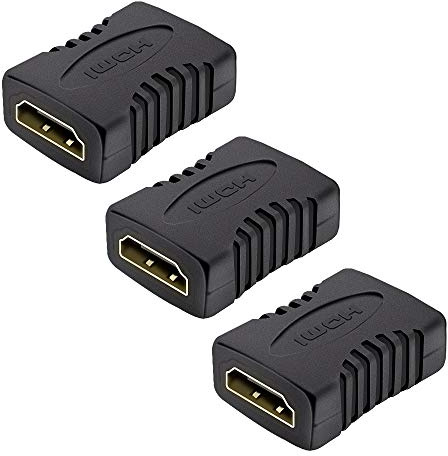 JBSTK 3X HDMI Kupplung Adapter/Verlängerung | VERGOLDETE Kontakte | 1080p Full HD | Schwarz