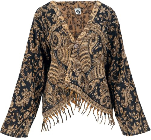 GURU-SHOP, Bolero Chaqueta, Chaqueta de Boho Casual, Rojo, Sintético, Tamaño:40, Chaquetas y Chalecos Boho