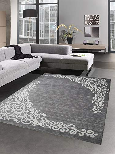 CARPETIA Matta, vardagsrumsmatta, ornament, glitter, gräddvit, storlek, 160 x 220 cm