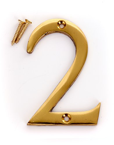3 Solid Brass House Number 2 Front Door Building Porch Gate Address Two