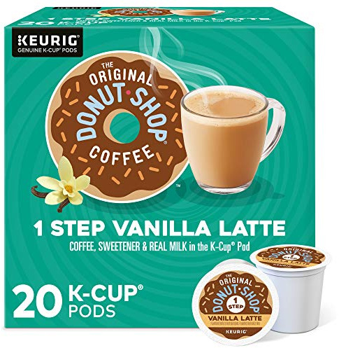 The Original Donut Shop Vanilla Latte, Single-Serve Keurig K-Cup Pods, Flavored Coffee, 20 Count
