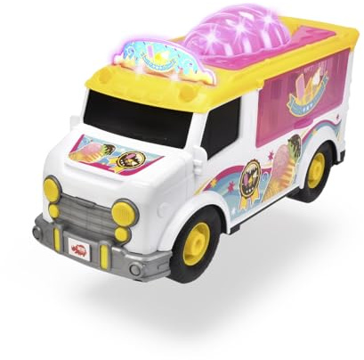 Dickie Toys - Ice Cream Van – 30 cm großer Eiswagen mit ikonischer Musik und Lichteffekten für Kinder ab 3 Jahren, buntes Eisauto, Mobile Eisdiele