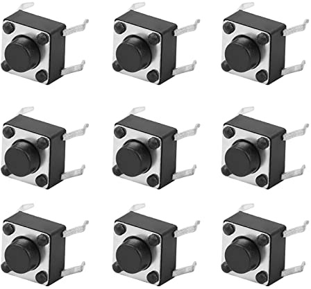 ViaGasaFamido Mini Mikro Taster 100 STK. - Druckknopfschalter 6x6x5mm, Zubehör für Miniatur-Mikro-Tastschalter