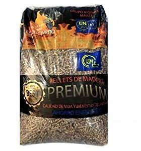 Pellet de Madera Biocombustible para Estufas A1 Plus. Saco 15 Kg.