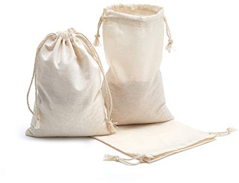 Tendwarm 20 Pack 5.9x7.8 Inches Cotton Drawstring Bags Reusable Muslin Sachet Bag for Party Wedding Storage Home Supplies