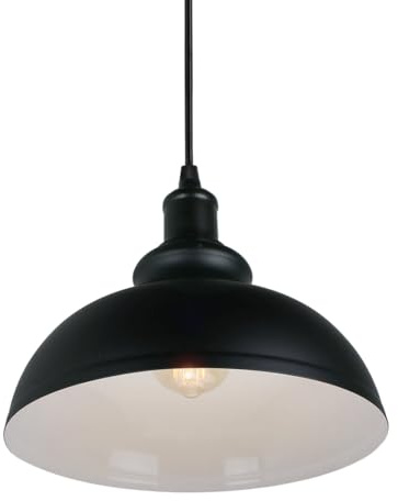 PETITES ECREVISSES Pendelleuchte Industrial Vintage Hängeleuchte Schwarz LED Design 1 Flammig Pendellampe Metall für Wohnzimmer Esszimmer Restaurant Keller Untergeschoss Usw (1 Flammig)