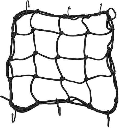 Cargo Net Bungee,Elastic Luggage Net Cargo Net Nylon with Hooks 30 x 30cm / 11.8 x 11.8in for Road Mountain Motorcycles Electric Vehicles(black) Cycling