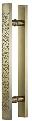 LSMKK Scheunen Türgriff Haustürgriff Antik Bronze, Schiebetürgriffe Aus Scheunenholz/ 60/90/ 100/120 cm Haltegriff Für Dusche/Geschäftstür, Gebürstetes Nickel