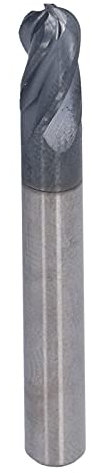 Fraise en bout à bout sphérique, fraise en carbure de tungstène à 4 cannelures durable et résistante à l'usure pour la gravure(R5*20*D10*75)